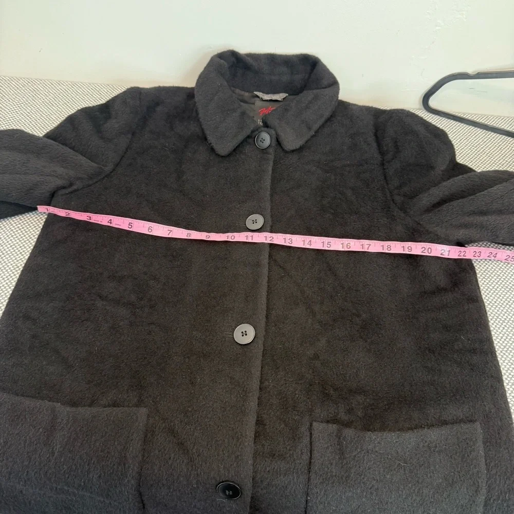 Hilary Radley Baby Llama Wool Blend Overcoat Women 14 Black Incalpaca Jacket